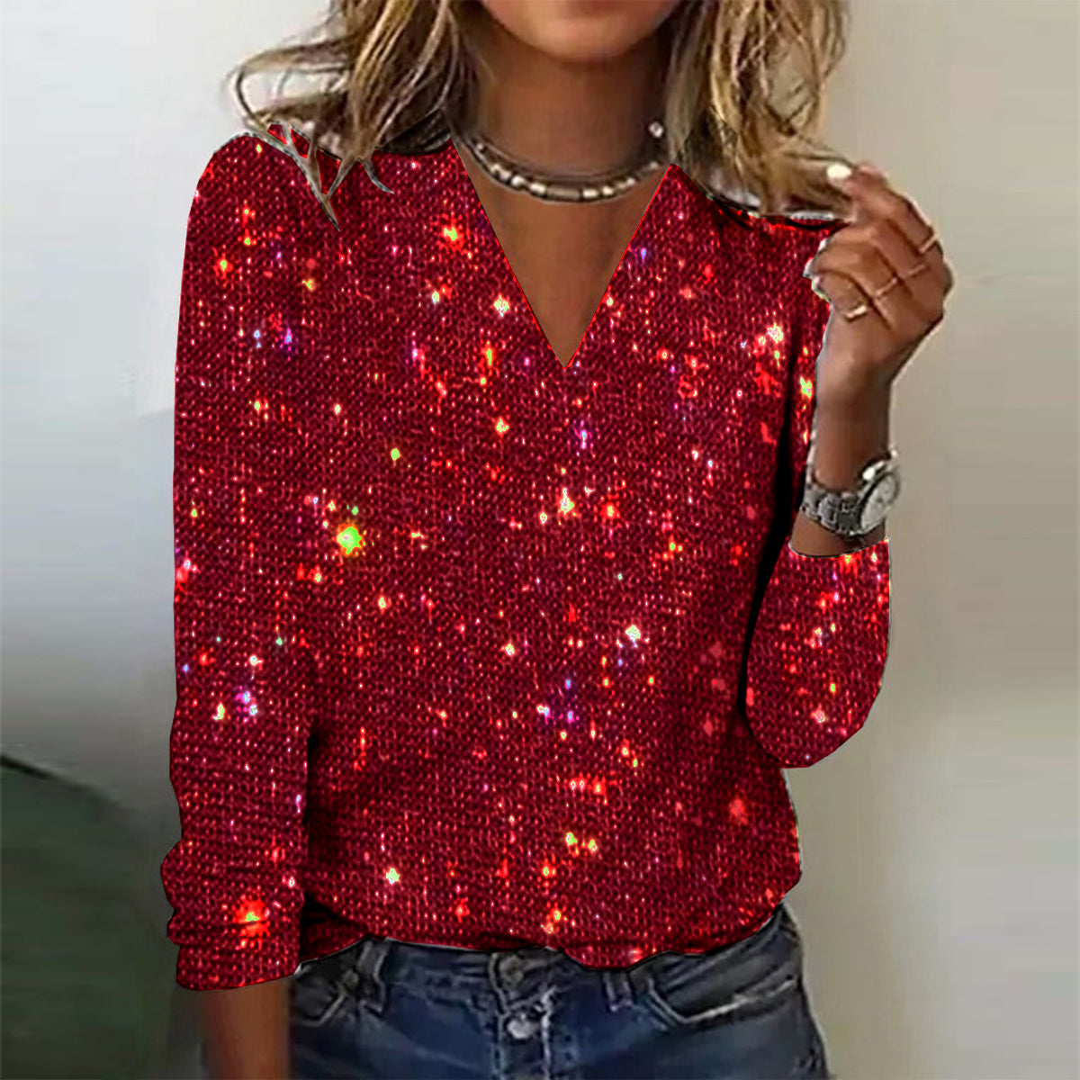 Siara - Stunning V-Neck Blouse for Women