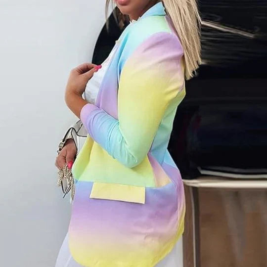 Mirella | Women's Long Sleeve Tie-Dye Blazer.