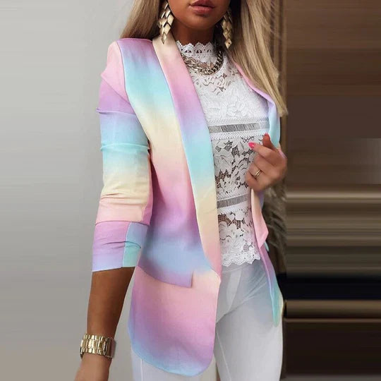 Mirella | Women's Long Sleeve Tie-Dye Blazer.