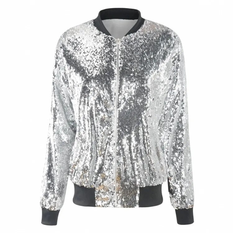 Bliss | Sequin Bomber Jacket for Women