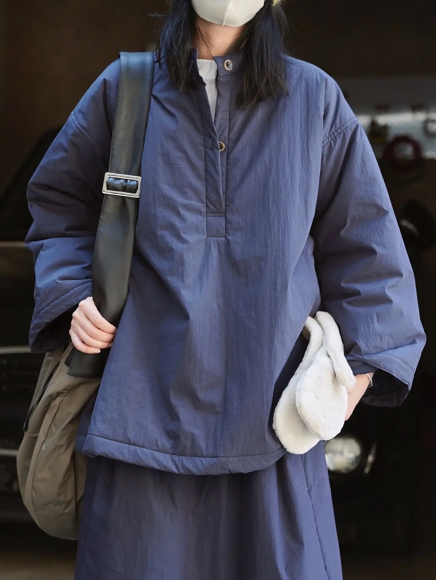 LushFlex | Women’s Winter Jacket with Stand Collar, Loose Fit, and Buttons