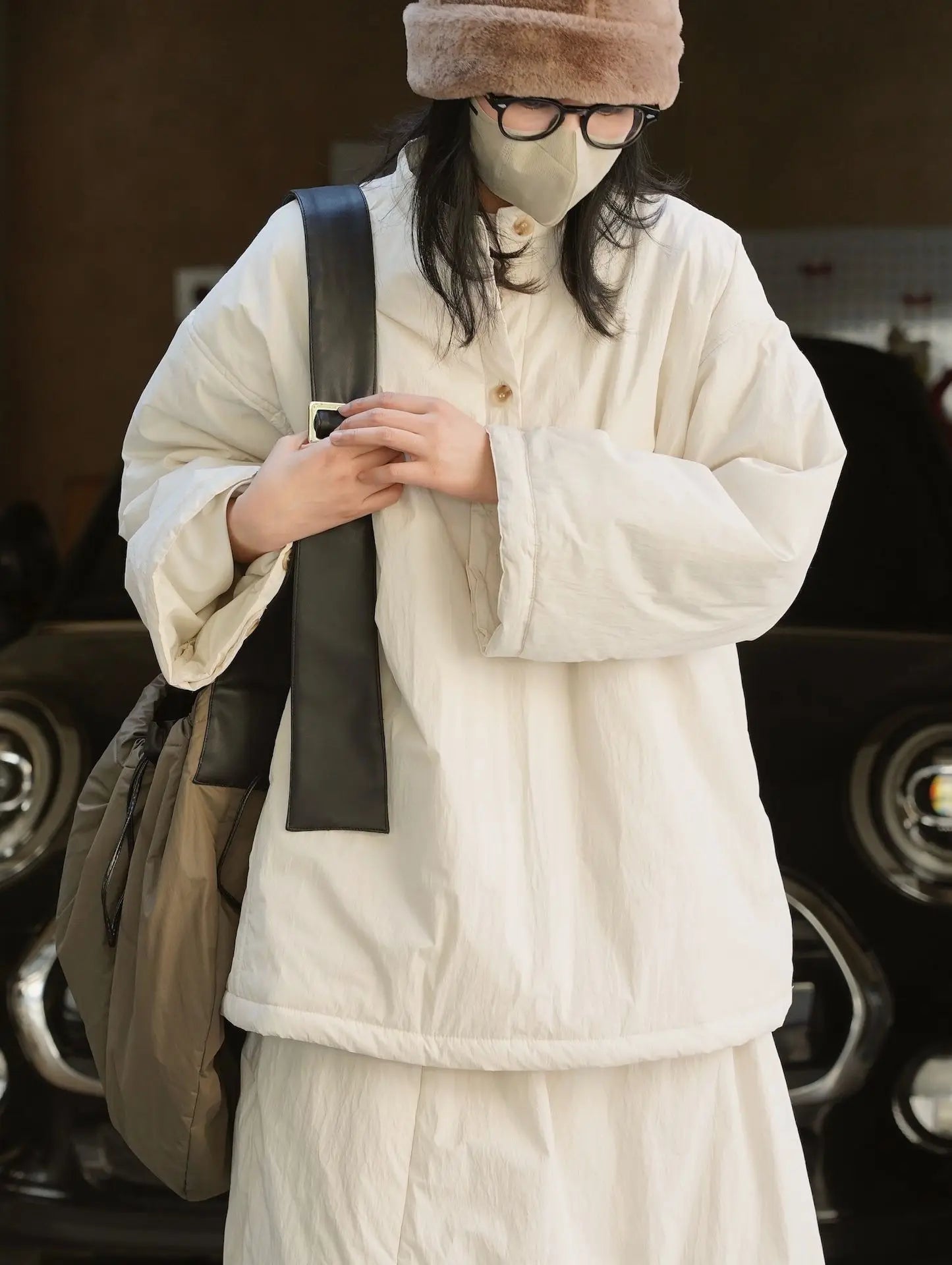 LushFlex | Women’s Winter Jacket with Stand Collar, Loose Fit, and Buttons