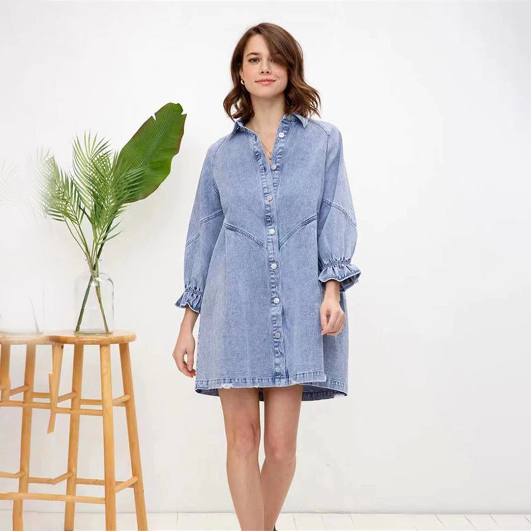 Essence - Long Sleeve, Ruffles, Button Placket