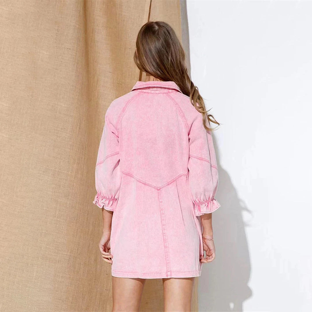 Essence - Long Sleeve, Ruffles, Button Placket