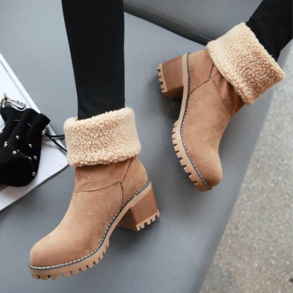 Pulse - Suede Ankle Boots for Women with Sheepskin & Non-Slip Sole