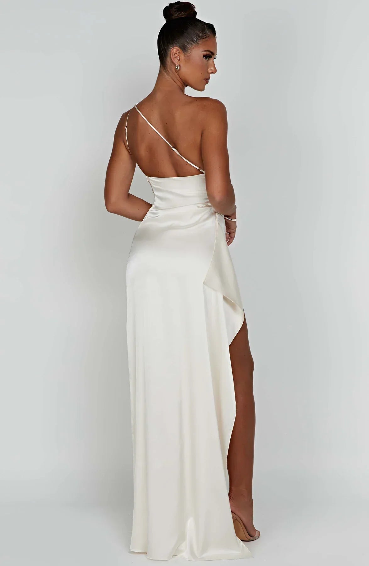 Rogue - Satin One-Shoulder Split Dress