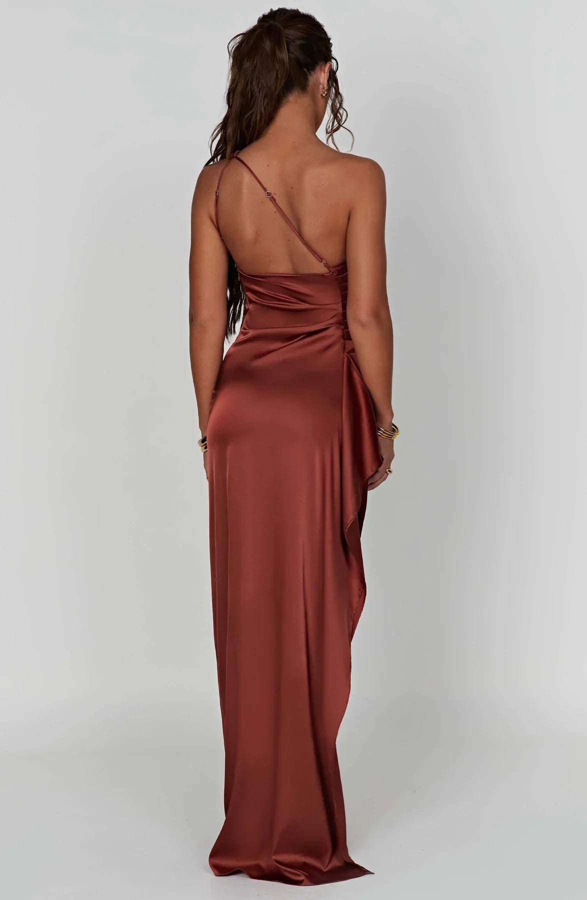 Rogue - Satin One-Shoulder Split Dress