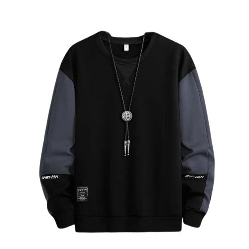 Enigma - Men's Beige and Blue Sweatshirt - Urban Style Crewneck