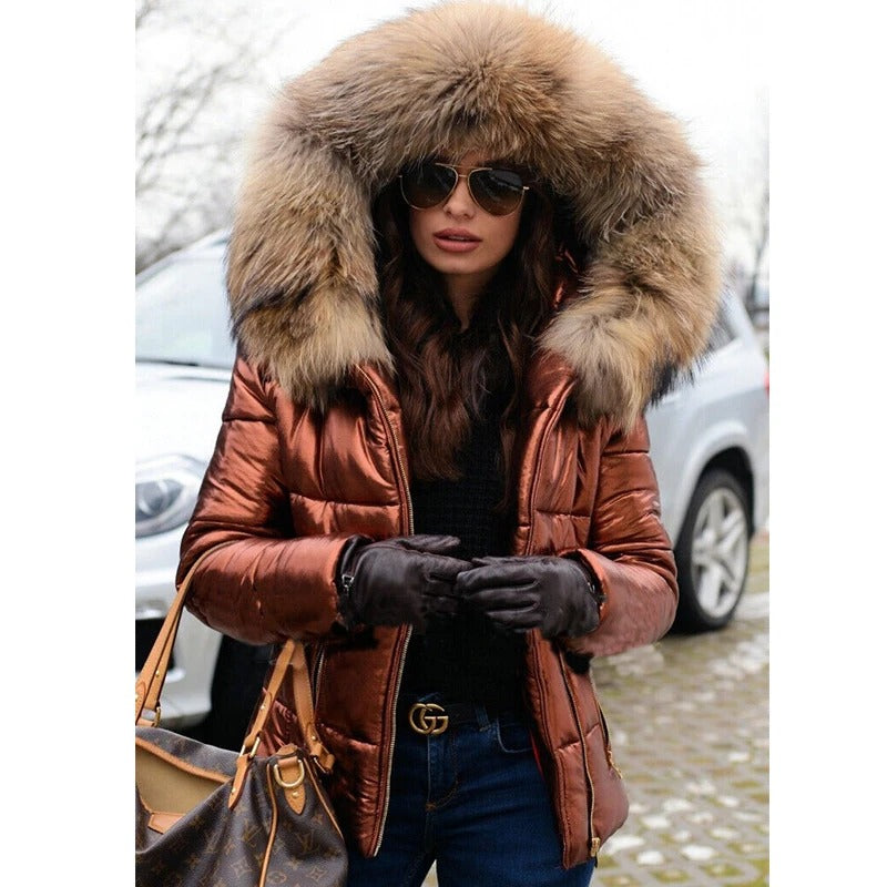 Nordica | Women's Hooded Winter Jacket with Faux Fur Lining, Waterproof and Cotton-Padded