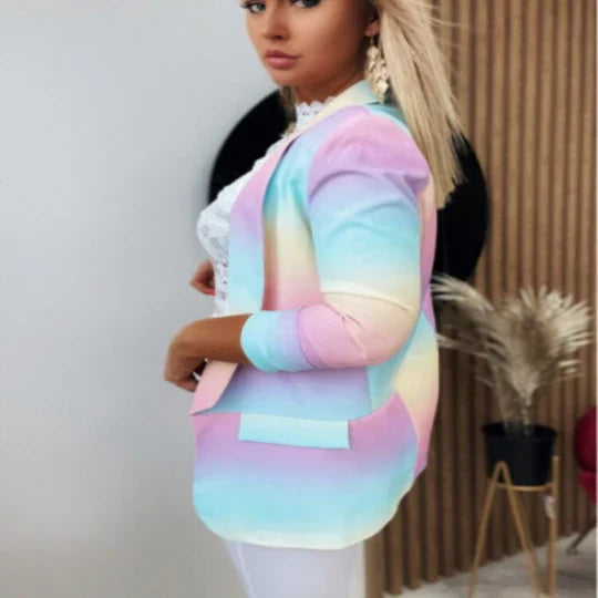 Mirella | Women's Long Sleeve Tie-Dye Blazer.