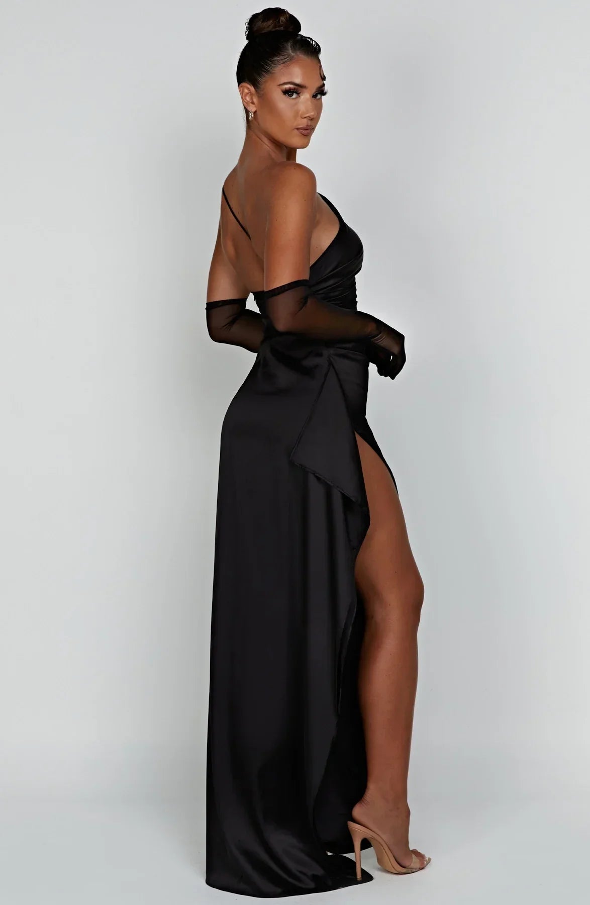 Rogue - Satin One-Shoulder Split Dress