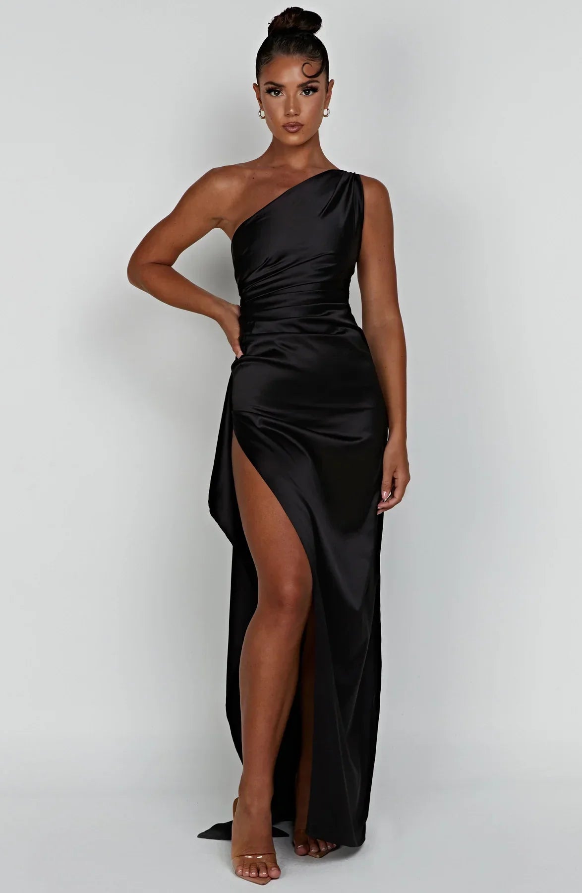 Rogue - Satin One-Shoulder Split Dress