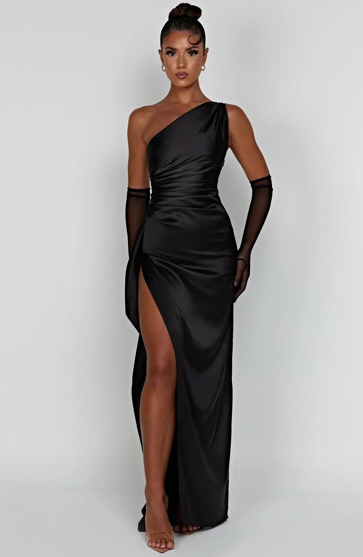 Rogue - Satin One-Shoulder Split Dress
