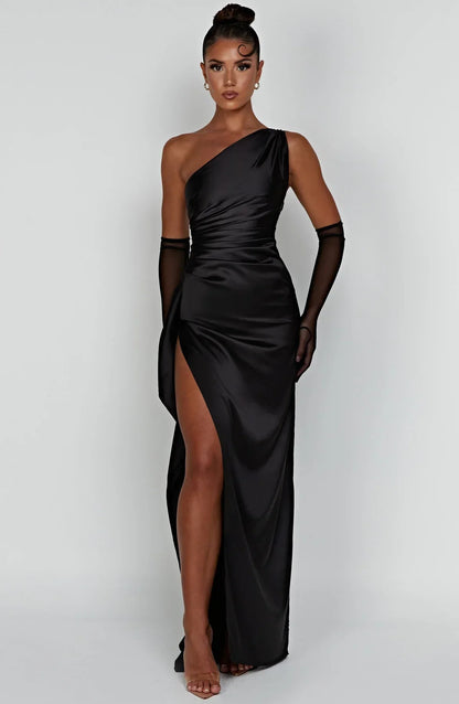 Rogue - Satin One-Shoulder Split Dress