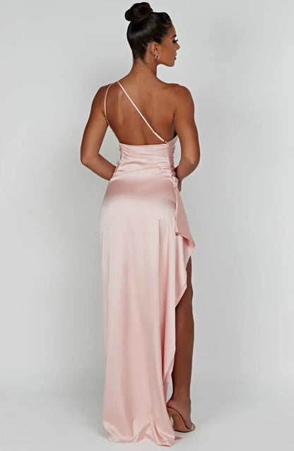 Rogue - Satin One-Shoulder Split Dress