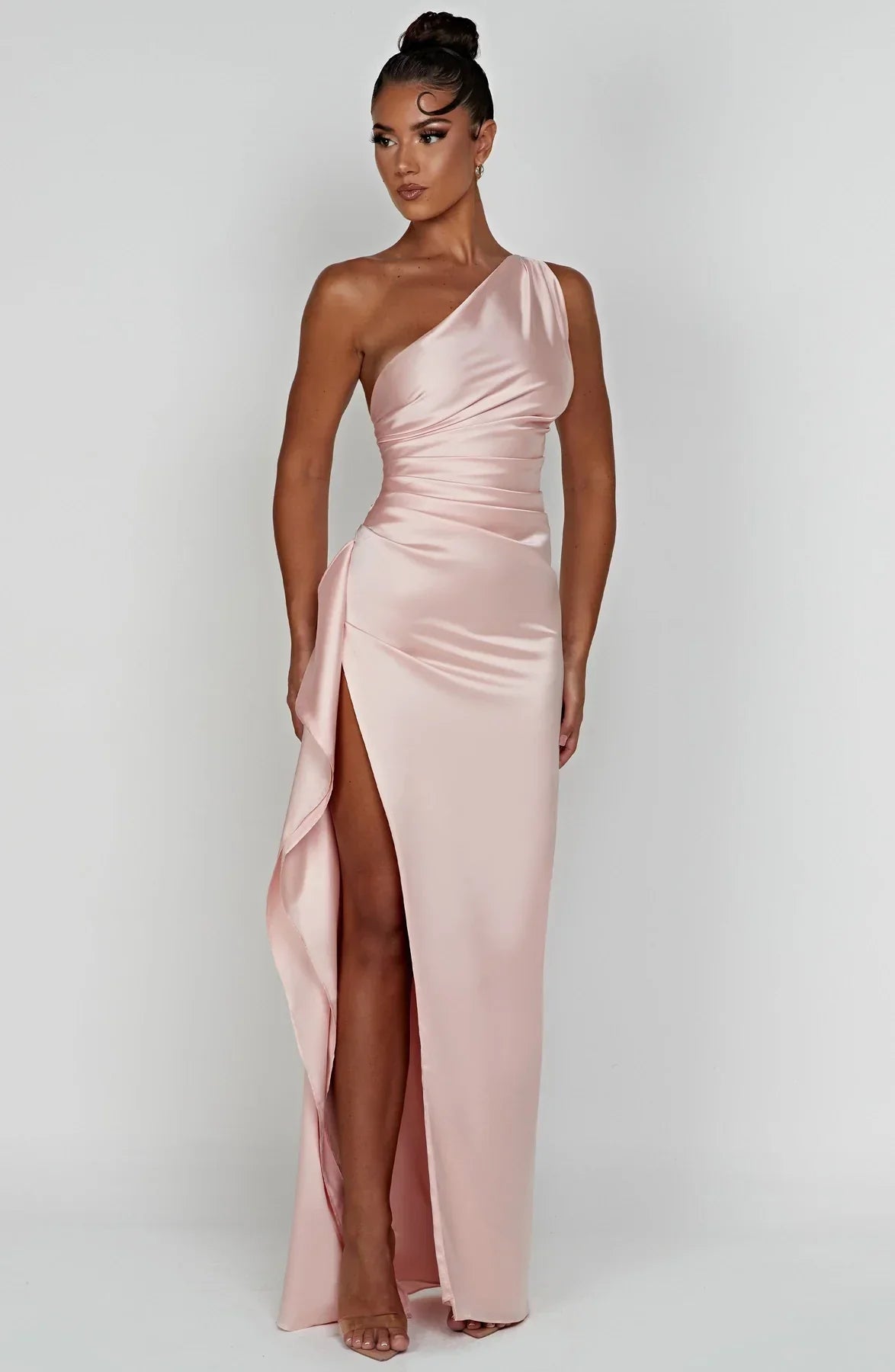 Rogue - Satin One-Shoulder Split Dress