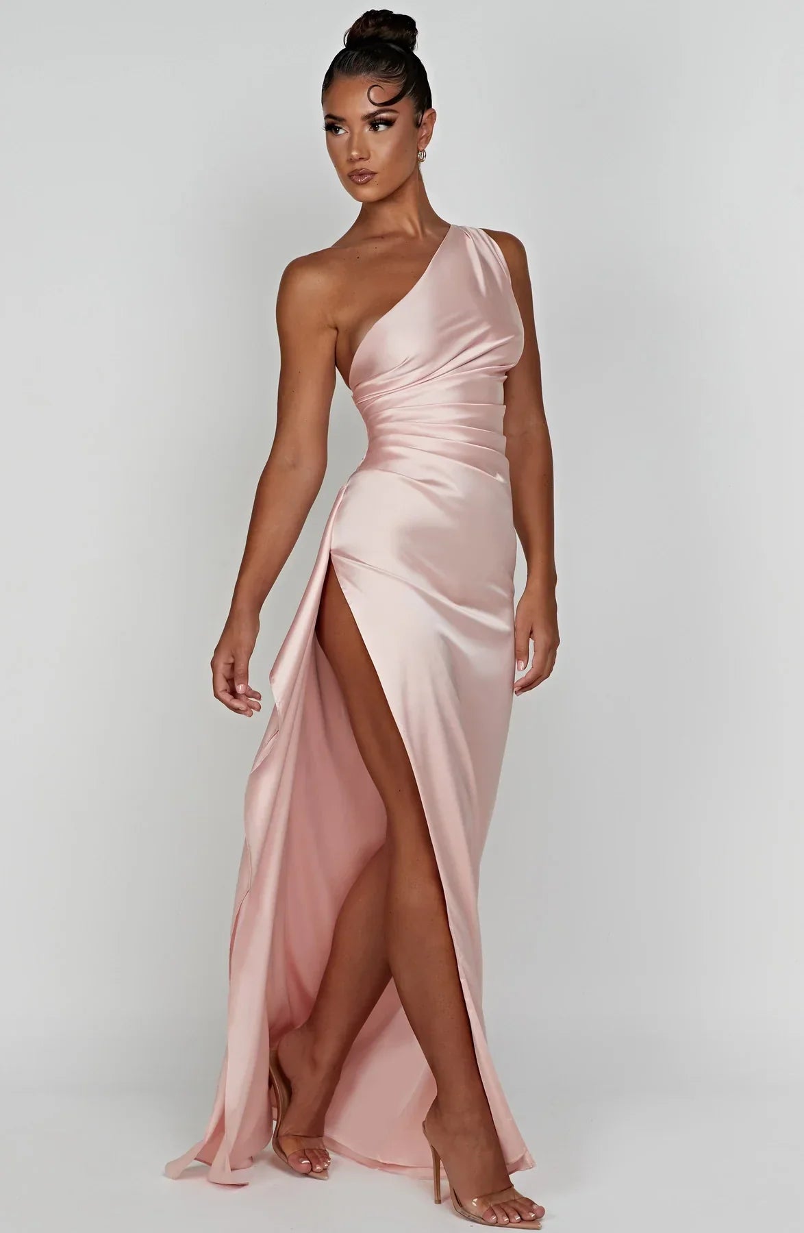 Rogue - Satin One-Shoulder Split Dress
