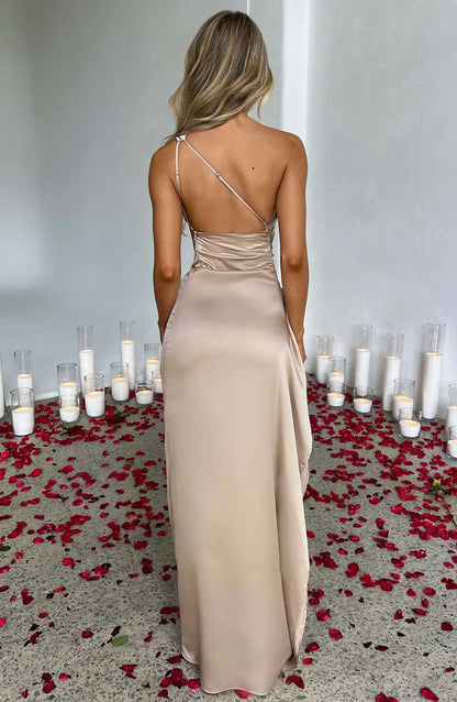Rogue - Satin One-Shoulder Split Dress