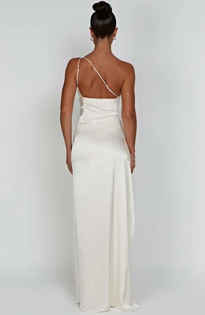 Rogue - Satin One-Shoulder Split Dress