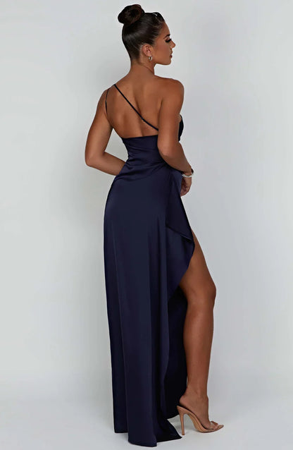 Rogue - Satin One-Shoulder Split Dress