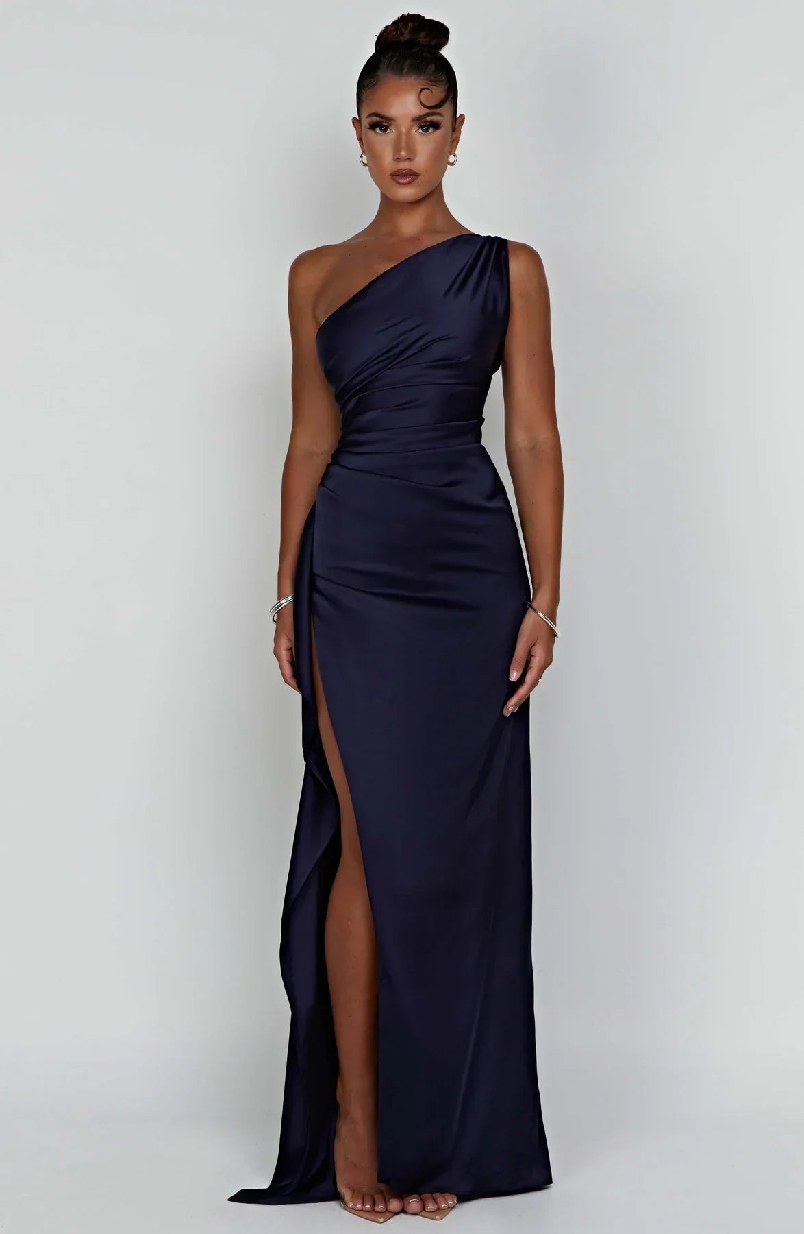 Rogue - Satin One-Shoulder Split Dress