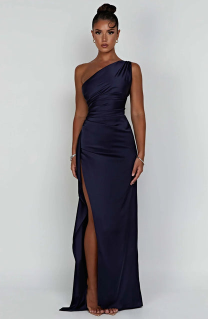 Rogue - Satin One-Shoulder Split Dress