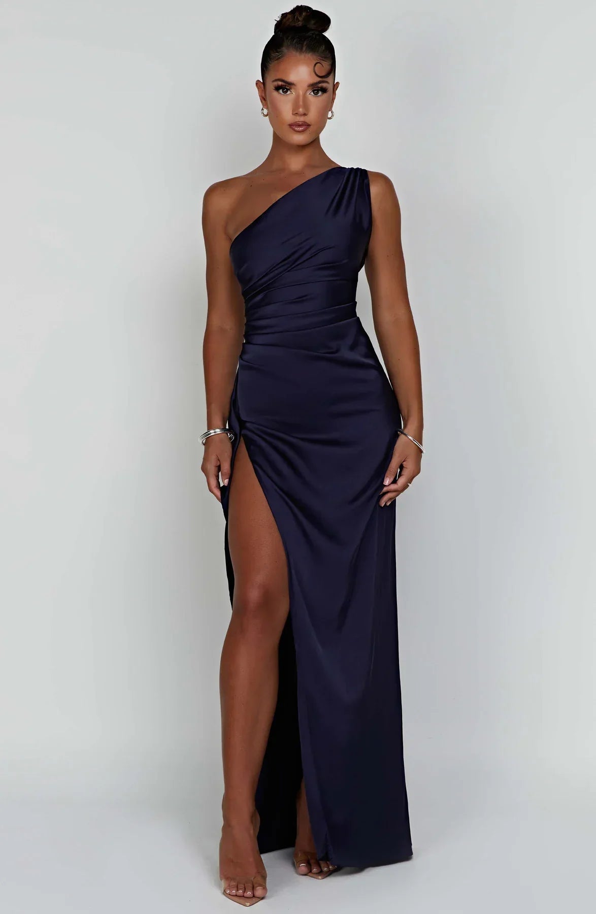 Rogue - Satin One-Shoulder Split Dress