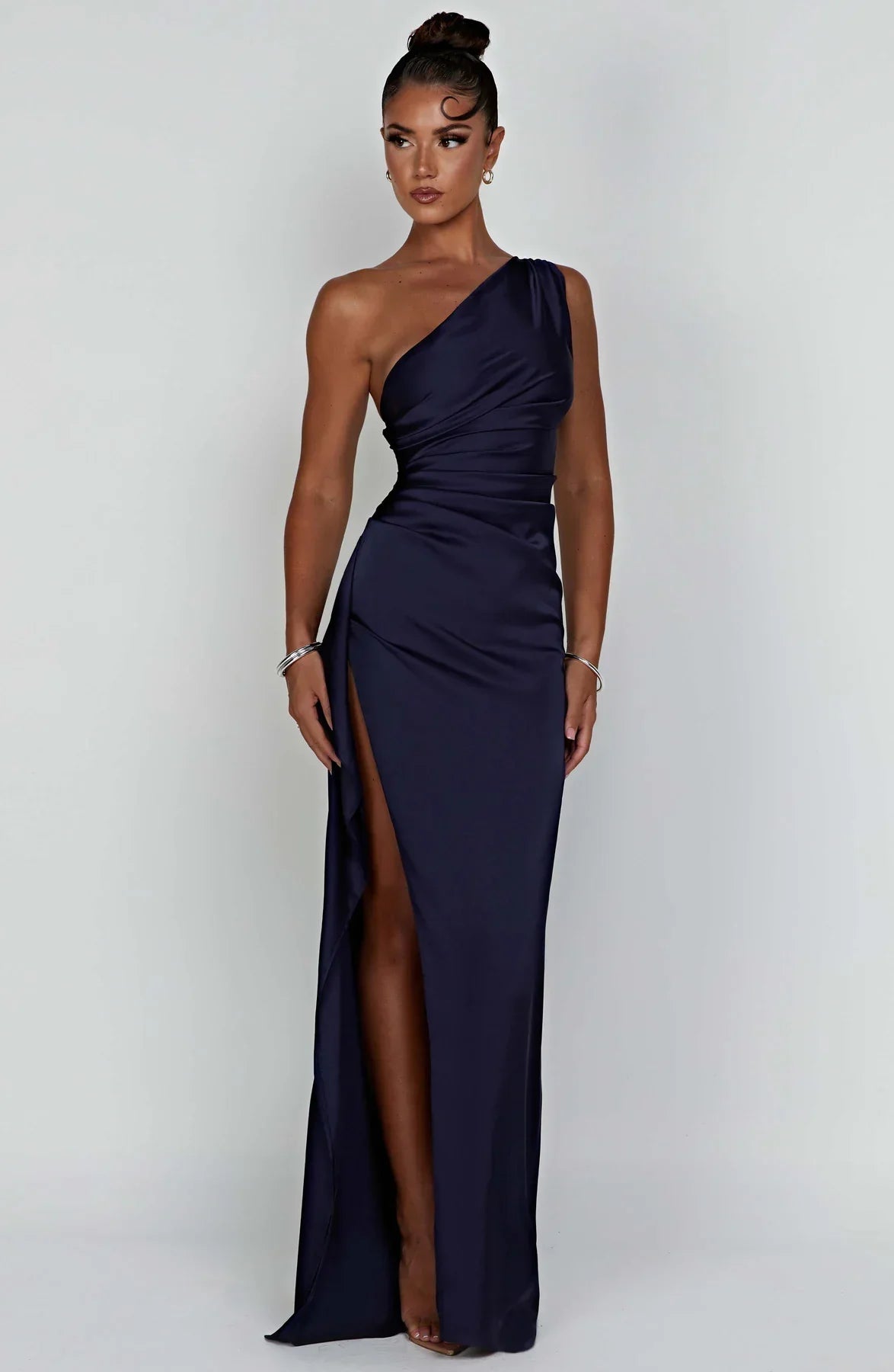 Rogue - Satin One-Shoulder Split Dress
