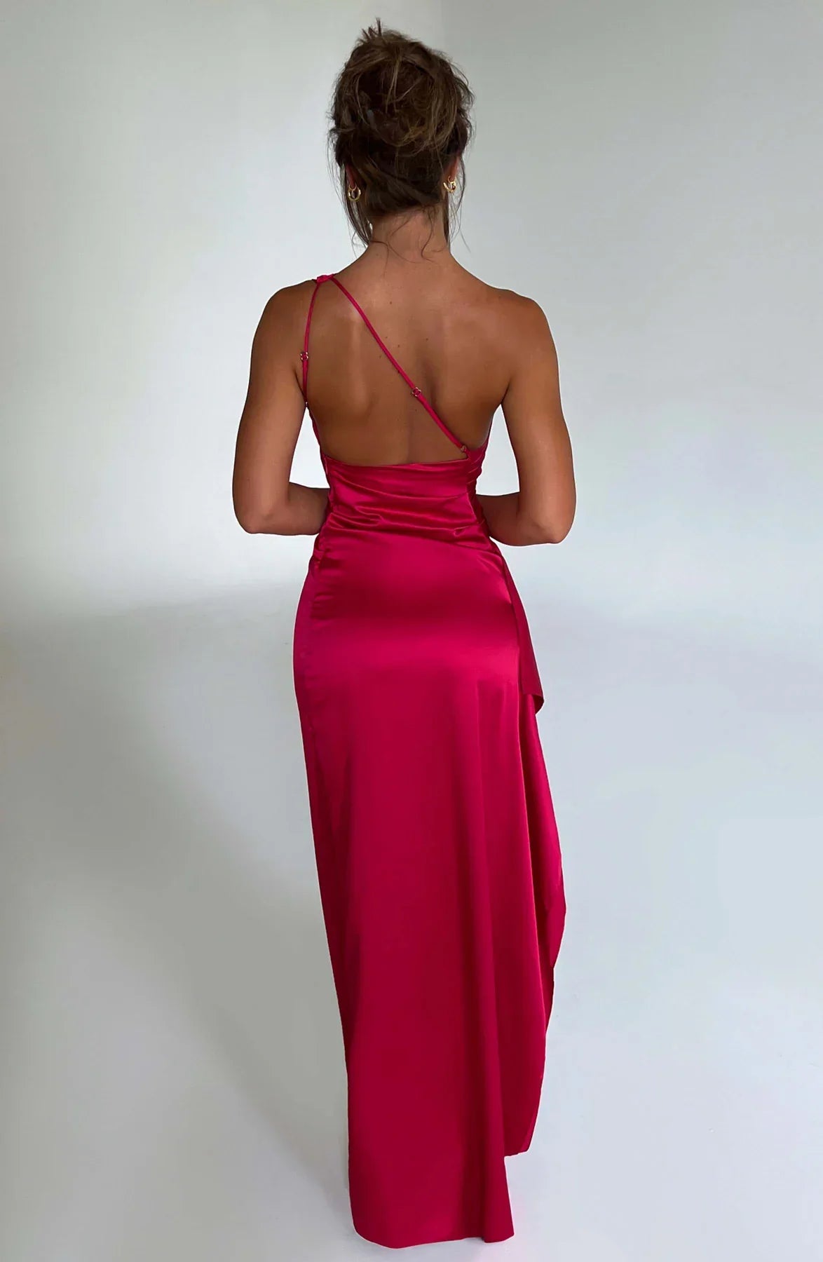 Rogue - Satin One-Shoulder Split Dress